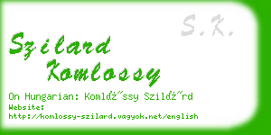 szilard komlossy business card